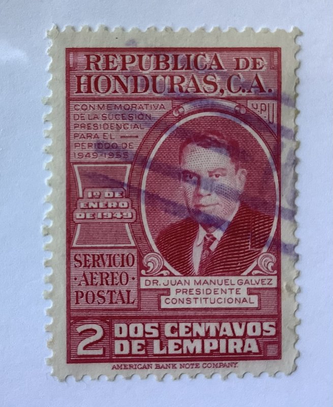 Honduras 1949 Scott C171 used - 2c, Juan Manuel Galvez