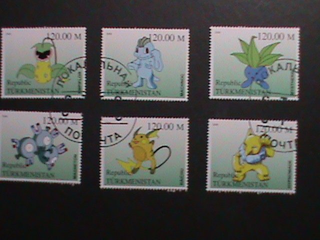 TURKMENISTAN -2000 LOVELY FAMPOUS POKEMON CTO FANCY POSTAL CANCEL VERY FINE