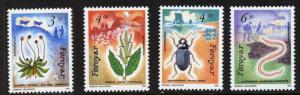 Faroe Islands 216-9 MNH Flowers, Animals, Insects, Horse