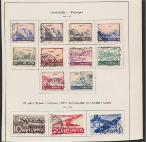 SWITZERLAND, AIRPOST SETS  LANDSCAPES 1941-48+