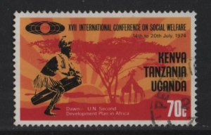 Kenya, Uganda, & Tanzania #289 used 1974 social welfare 70c