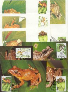 Fiji 8 FDC/cards WWF/Frogs 1988