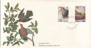 Anguilla 1985 FDC Scott #613, #614 Barn swallow, Wood stork Audubon Birds