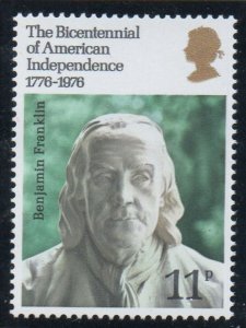 Great Britain Sc 785 1976 Benjamin Franklin stamp mint NH