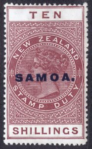 Samoa 1925 10s Red Brn Postal Fiscal Wmk61 Scott 124var SG 166c MNH SG Cat £200
