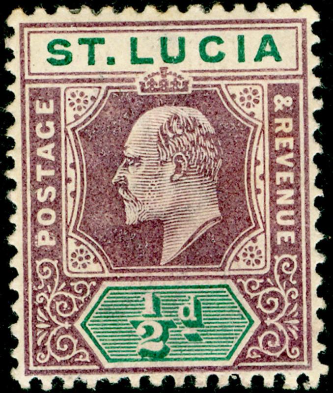 ST. LUCIA SG58, ½d dull purple & green, M MINT. WMK CA