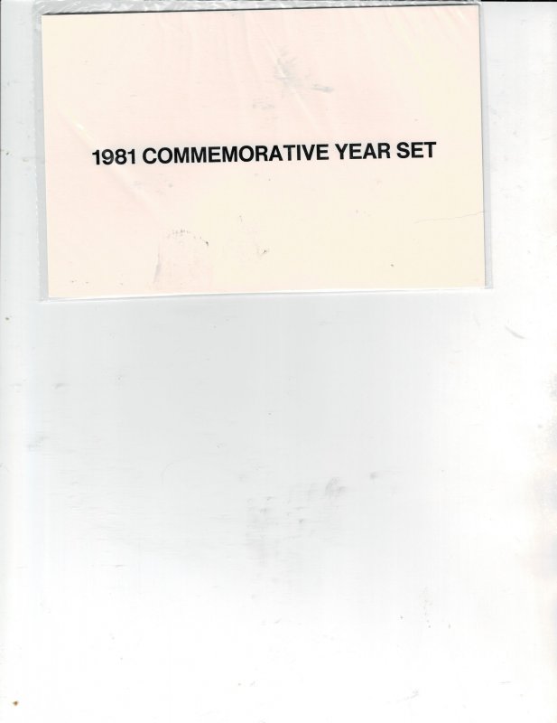 1981 US Mint Commemorative Year Set Sealed, USPS Product Face $4.14