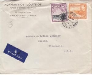 1949, Famagusta, Cyprus to Racine, WI, Airmail (24009)