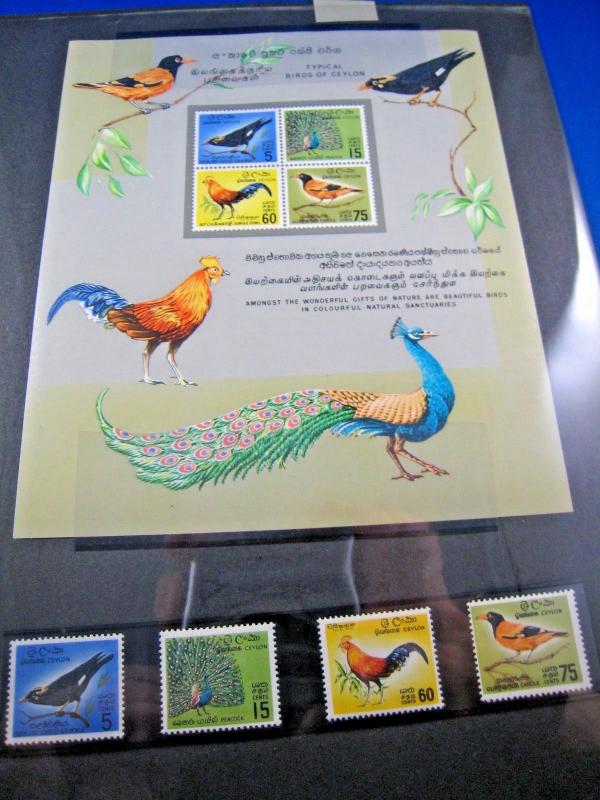 CEYLON - SCOTT # 374, 375, 377, 378, 378A  - BIRDS  - MNH