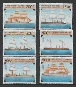 Thematic Stamps Transports - GUINEA REP 1997 WARSHIPS 1740/5 6v mint