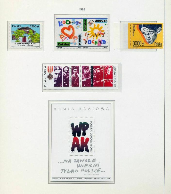 POLAND 1992 Art Pope Sport MNH+Sheets (Appx 50) (St 572