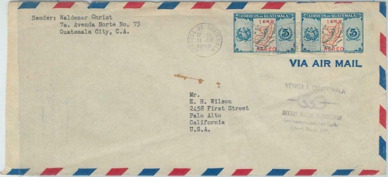 79095 - GUATEMALA -  POSTAL HISTORY - ADVERTISING Postmark on COVER 1949 Sport