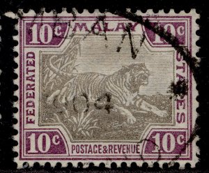 MALAYSIA - Federated Malay QV SG20c, 10c grey & purple, FINE USED. Cat £25.