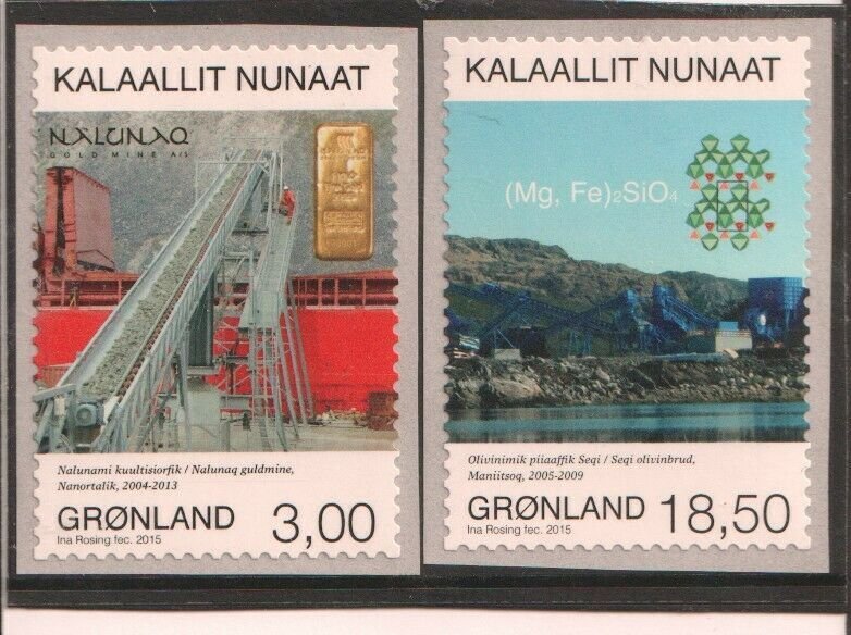 2015 GREENLAND  -  SG:759/60  -  MINING  - UNMOUNTED MINT