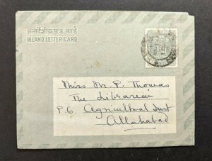 1969 Dehradun India Inland Letter Cover to Allahabad HandG G43