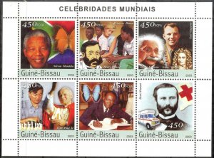 Guinea Bissau 2003 Pope John Paul II Red Cross Butterflies Chess Space Sheet MNH