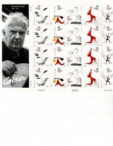 Alexander Calder Artist 32c US Postage Sheet #3201 VF MNH