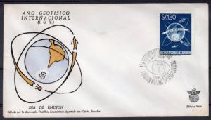 Ecuador 1958 Sc#650 INTERNATIONAL GEOPHYSICAL YEAR /VANGUARD 1 FDC