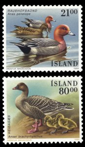 Iceland 1990 Birds Scott #686-687 Mint Never Hinged