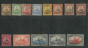 German Dominion Samoa Sc#57-69 Used/VF, High Values Signed, Cv. $1066