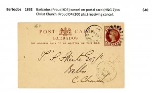 Barbados 1892 Postal Card