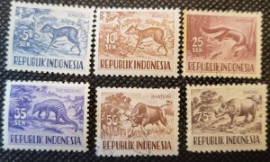Indonesia, 1956, Animals, sort sets# 424-25,428-31, mostly MH, SCV$1.50