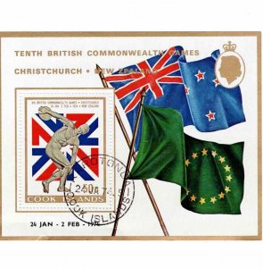 Cook Islands 1974 Sc 377 British Commonwealth Games Souvenir Sheet Precanceled