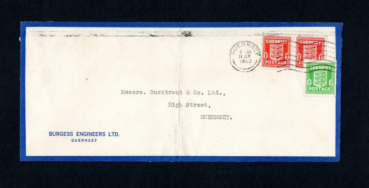 GUERNSEY WARTIME STAMPS USED ON 1942 COVER / HipStamp