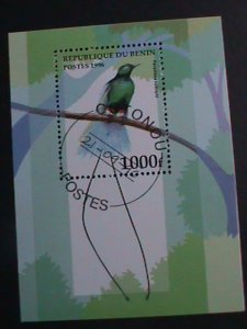 BENIN 1996-SC#986 LOVELY BEAUTIFUL PARADISEA RUDOLPHI BIRD-CTO S/S VERY FINE