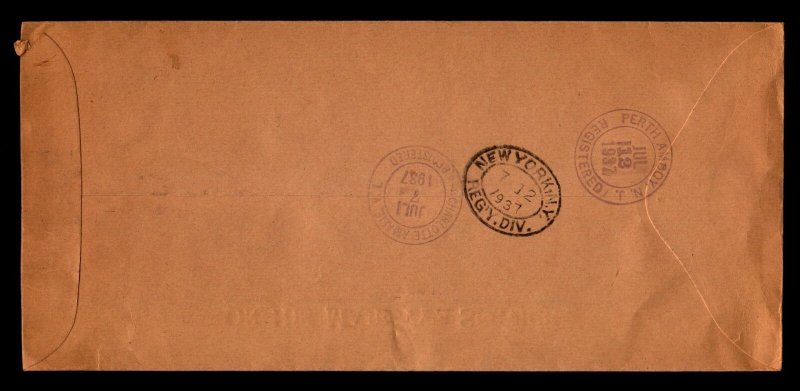 Virgin Islands 1937 - Registered Mail - F27954 