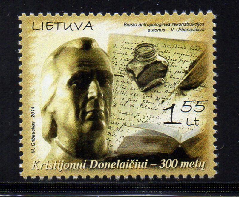 Lithuania Sc 1015 2014 Donelaitis stamp mint NH