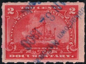 R164 2¢ Documentary Stamp (1898) Used/Date Stamp