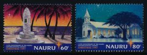 Nauru 447-8 MNH Christmas, Church, Monument