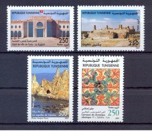2001- Tunisia- Archaelogical Sites and Monuments- Complete set 4v MNH** 
