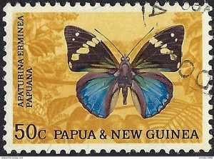 PAPUA NEW GUINEA 1966 QEII 50c Multicoloured Butterflies SG90 FU