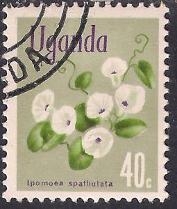 Uganda 1969 QE2 40c Flowers  used stamp  ( C1446 )