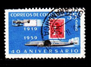 Colombia - #C347 Airmail Stamp & Plane   - Used