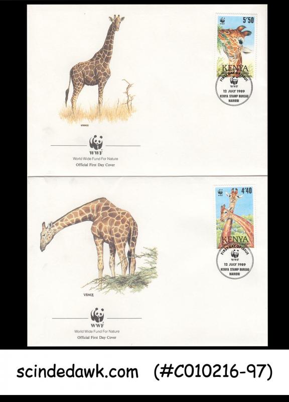 KENYA - 1989 WWF / GIRAFFE / WILD ANIMALS - FDC 4nos