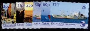 Falkland Islands QEII SG1066-1071, 2007 Fisheries Set, Nh Mint-