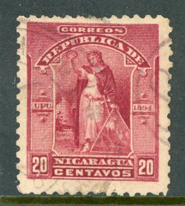 Nicaragua 1894 Seebeck 20¢ Victory Scott #65 VFU Z374 ⭐