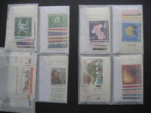 Poland 8 different MNH complete sets 1962-65 era