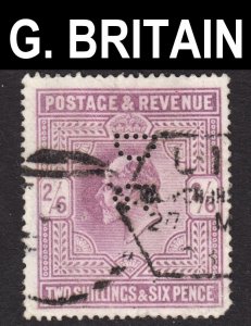 Great Britain Scott 139 F to VF used. DG private perfins.  FREE...