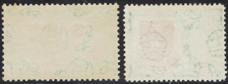 GILBERT AND ELLICE ISLANDS 1939 KGVI PICTORIAL 2/6 AND 5/- USED