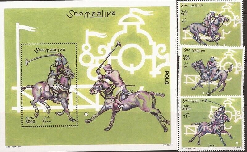 Somalia 2001 Polo - 3 Stamp Set + Souvenir Sheet - 27A-010