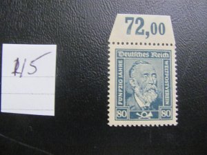 GERMANY 1924 MNH SC 343 XF 70+ EUROS (115)