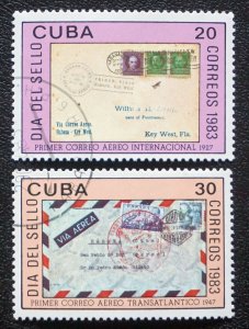 CUBA Sc# 2589, 2590 STAMP DAY Philately philatelics collectors postage 1983 used