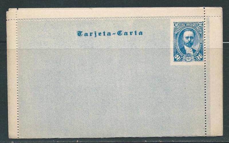 Argentina Stationery Lettercard H&G #1 Mint