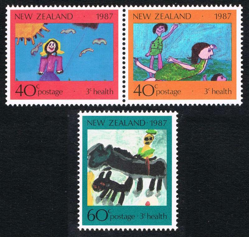 New Zealand MH B127-9 Children's Drawings 1987