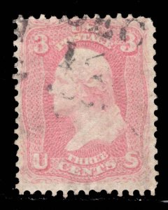 MOMEN: US STAMPS # 64 TRUE PINK SHADE USED $575  LOT #16388-25