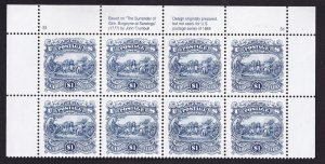 Scott #2590 Saratoga Reprint Top Plate Block of 8 Stamps - MNH